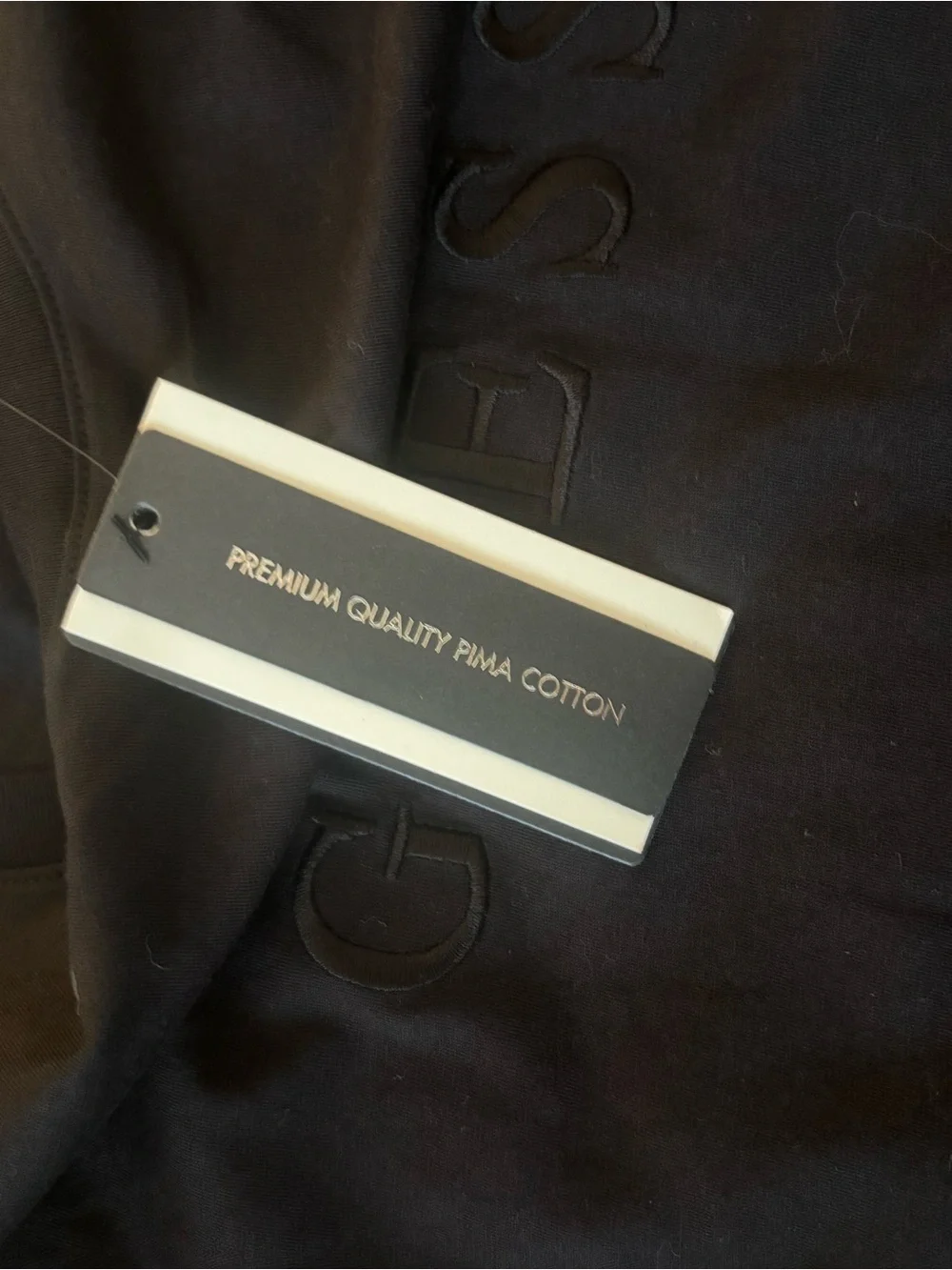 GUESS Black Short Sleeve Embossed Logo Tee - Picture 3 of 4